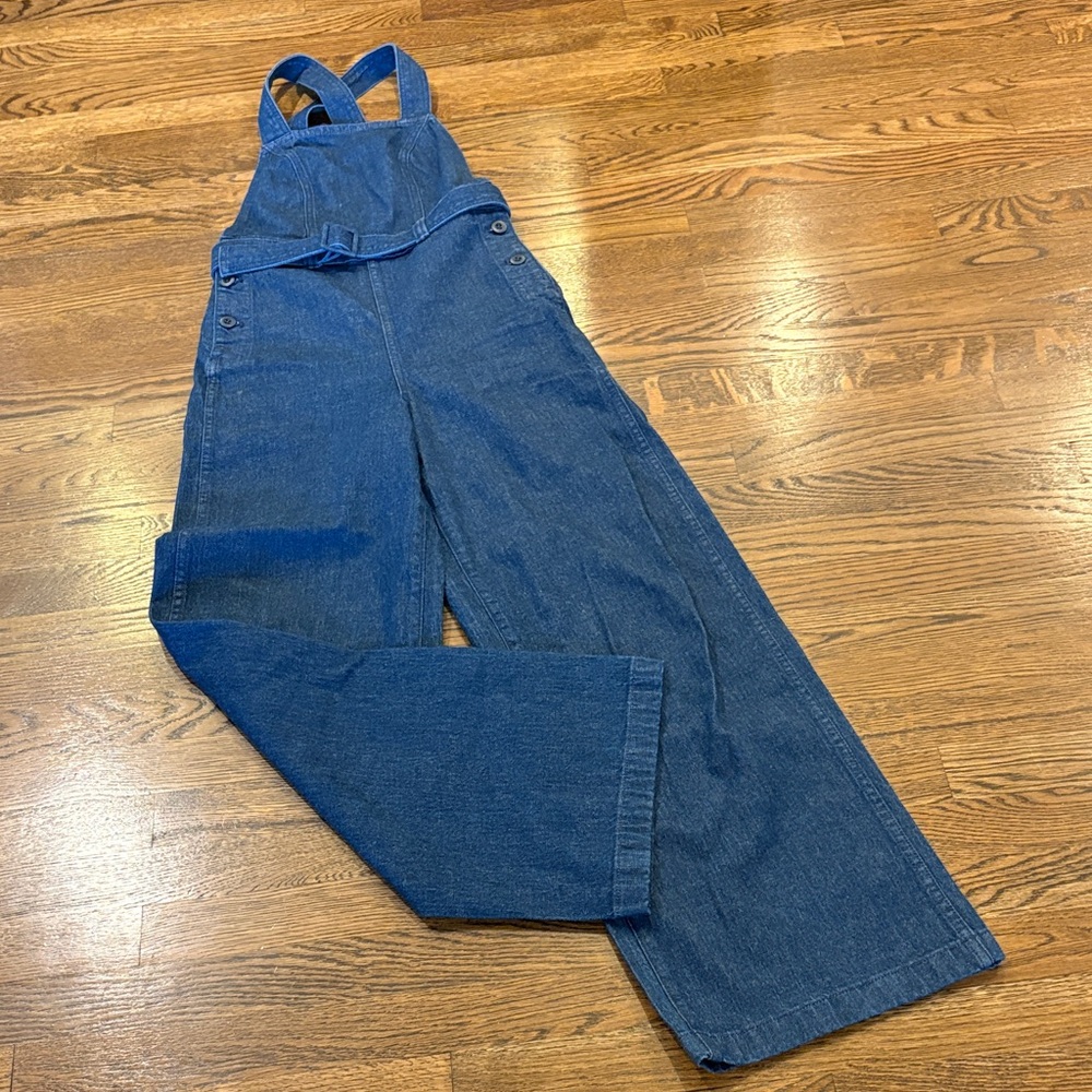 Madewell Wide Leg Denim Bob Overalls - Deep Blue, 00